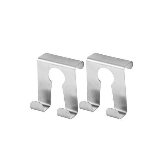 Crochet de porte inox Lot de 2, dimensions 5,5 x 4,8 x 2 cm idéal pour un rangement pratique et élégant Fackelmann Tecno