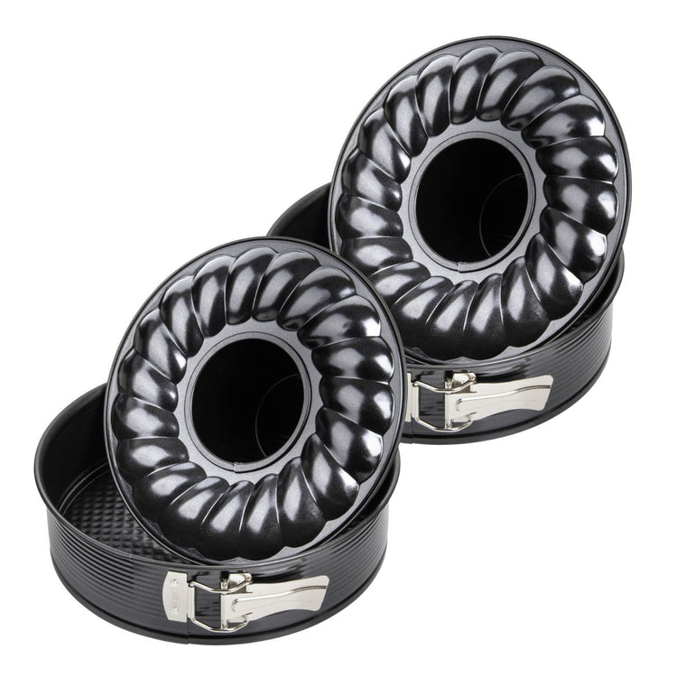 Ensemble de 2 Moules à manqué et à savarin double fond 24 cm Zenker Black Metallic