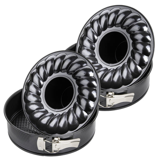 Ensemble de 2 Moules à manqué et à savarin double fond 26 cm Zenker Black Metallic