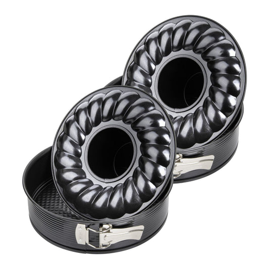 Lot de 2 moules à gâteaux 28/28/6,5 cm en acier Black metallic Black mettallic Zenker Black mettallic
