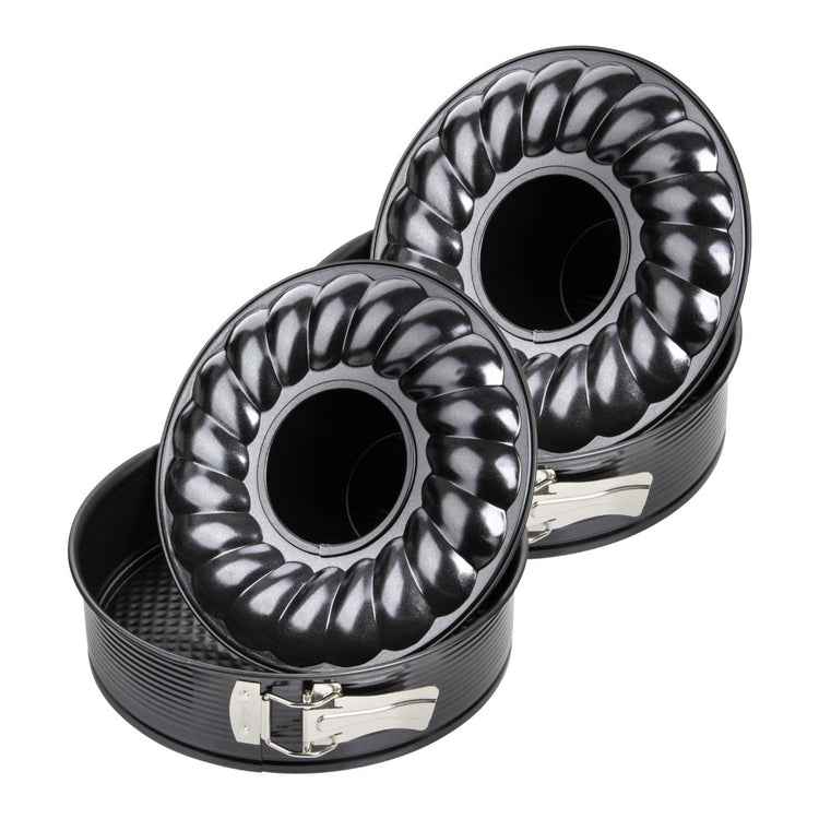 Lot de 2 moules à gâteaux 28/28/6,5 cm en acier Black metallic Black mettallic Zenker Black mettallic