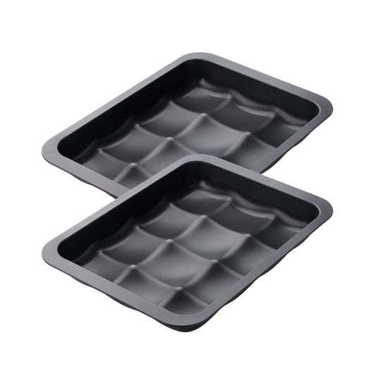 Lot de 2 moules à gâteaux 36/27/5 cm en acier Black metallic Black mettallic Zenker Black mettallic
