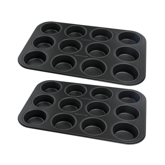 Ensemble de 2 Moules à muffins 12 empreintes 38 x 26 cm Zenker Black Metallic
