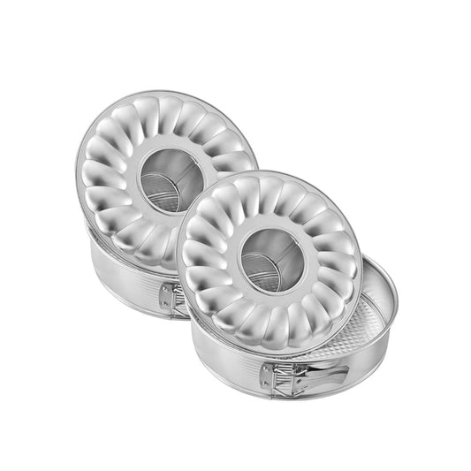 Ensemble de 2 Moules à manqué et à savarin double fond 26 cm Zenker Silver