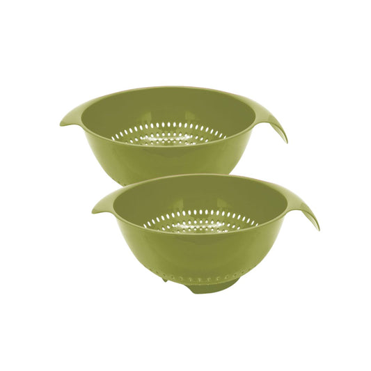 Ensemble de 2 Passoires en plastique vert 23 cm de diamètre Fackelmann Zéro