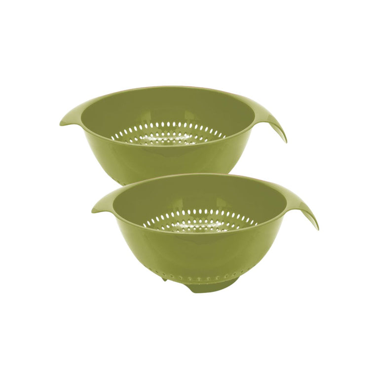 Ensemble de 2 Passoires en plastique vert 23 cm de diamètre Fackelmann Zéro