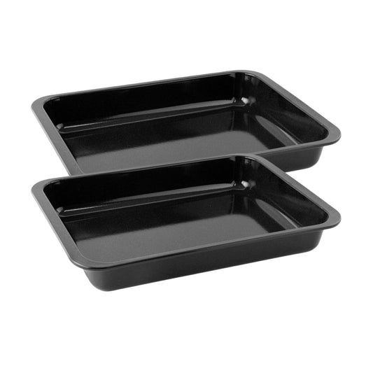 Ensemble de 2 Plats rectangulaire XXL 40 x 29 cm en acier émaillé Zenker Spécial Cooking