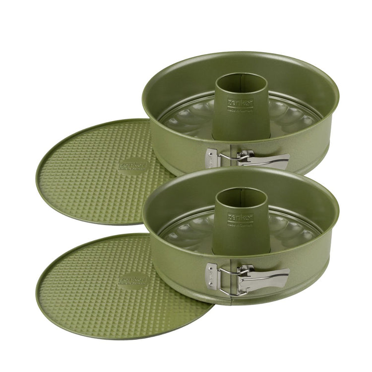 Ensemble de 2 Moules à manqué et à savarin double fond 26 cm Zenker Green Vision