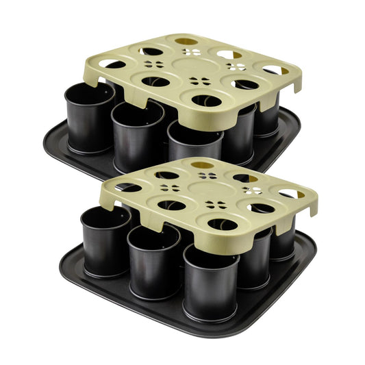 Ensemble de 2 Moules à gâteaux individuels 9 empreintes avec couvercle 29 x 29 cm Zenker Bake Click and Go