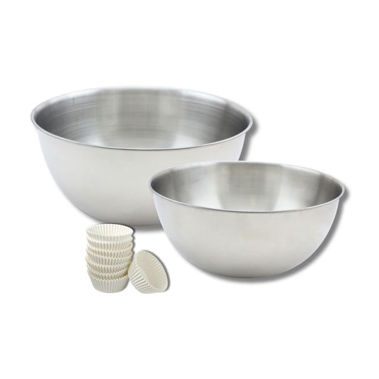 Ensemble comprenant 75 moules à muffins Zenker, 2 bols à mixer en inox Fackelmann