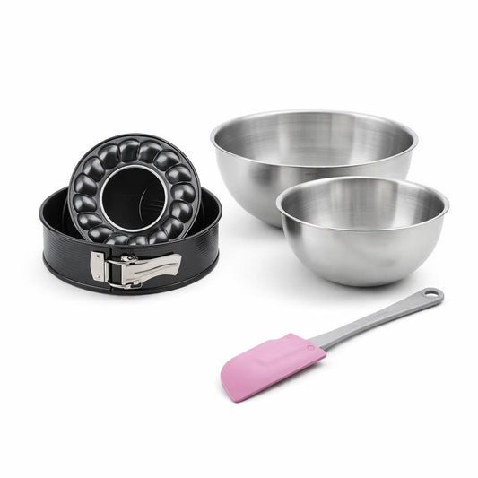 Set de 4 ustensiles de pâtisserie moule à manqué bols et spatule Black mettallic Black mettallic Zenker Black mettallic
