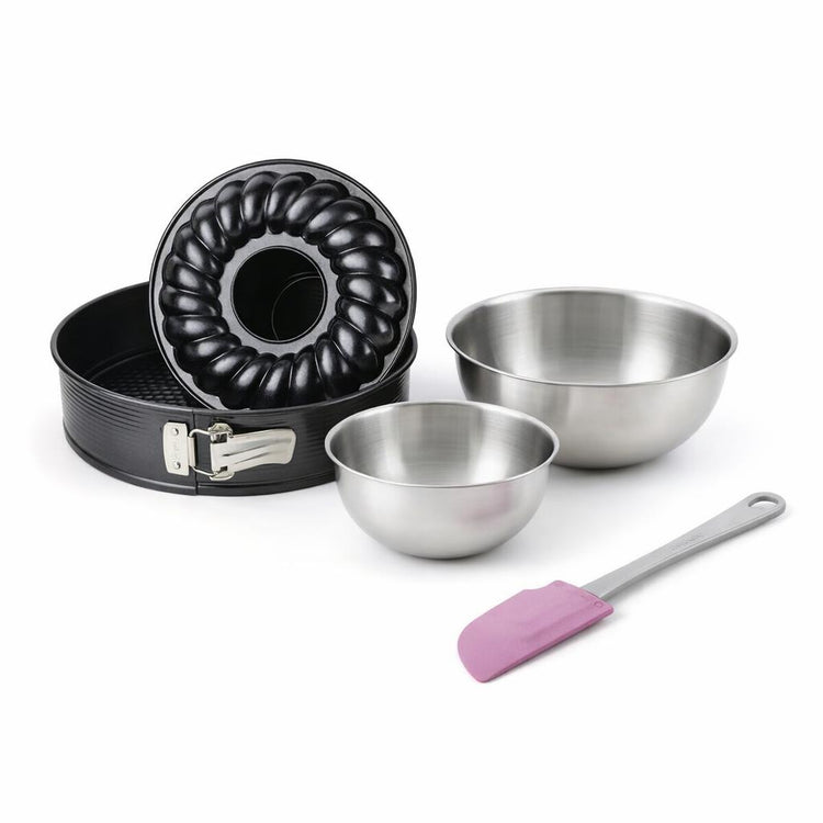 Set de 4 ustensiles de pâtisserie moule à manqué 2 bols et spatule Black mettallic Black mettallic Zenker Black mettallic