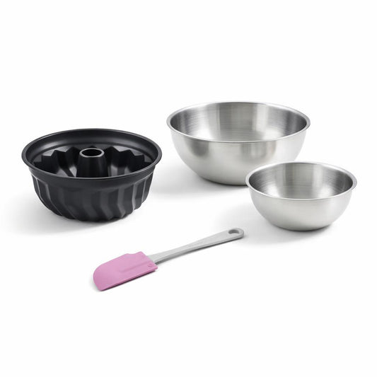Set de 4 ustensiles de pâtisserie moule à gâteaux 2 bols et spatule Black mettallic Black mettallic Zenker Black mettallic