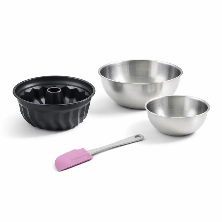 Set de 4 ustensiles de pâtisserie moule à gâteaux 2 bols et spatule Black mettallic Black mettallic Zenker Black mettallic