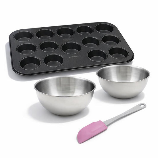 Set de 4 ustensiles de pâtisserie moule à gâteaux bol spatule Black mettallic Black mettallic Zenker Black mettallic