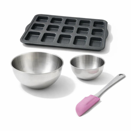Set à pâtisserie avec 1 moule à gâteaux en silicone fibre de verre, 2 bols à mixer et 1 spatule Zenker Silicone