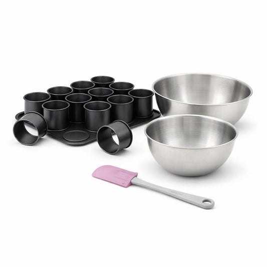 Set de 4 ustensiles de pâtisserie moule à gâteaux 2 bols et spatule Black mettallic Black mettallic Zenker Black mettallic
