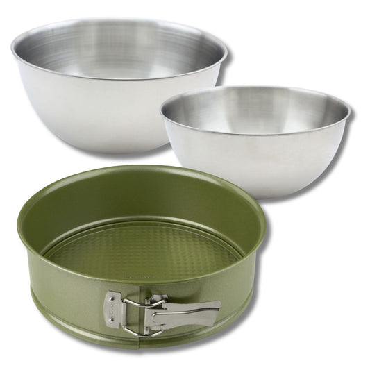 Set pâtisserie avec moule à manqué à charnière 26 cm, 2 bols à mixer et spatule Zenker