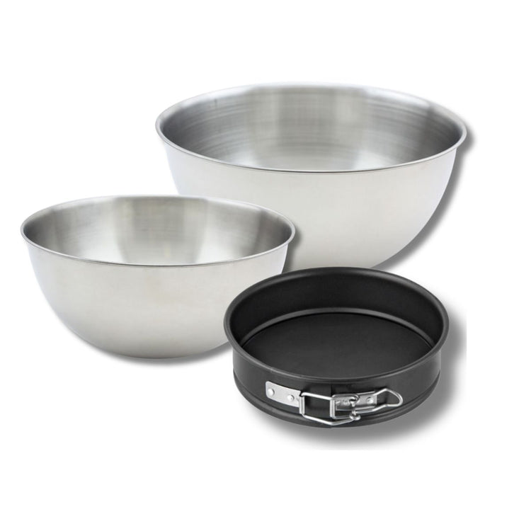 Set pâtisserie avec mini moule à manqué 16 cm, 2 bols à mixer et 1 spatule Zenker