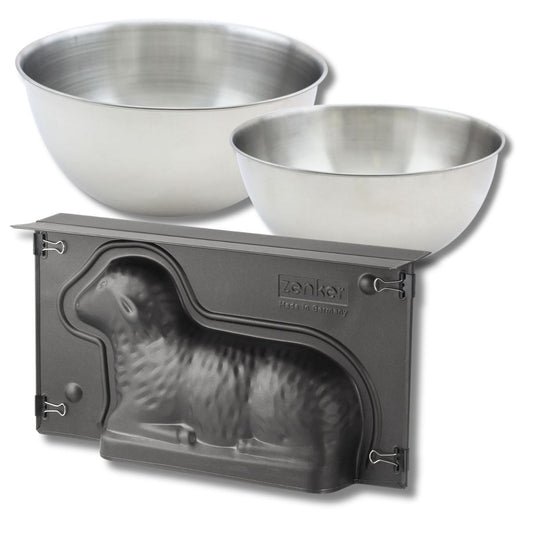 Set pâtisserie avec moule 3D agneau de Pâques 900 ml, 2 bols à mixer et spatule Zenker