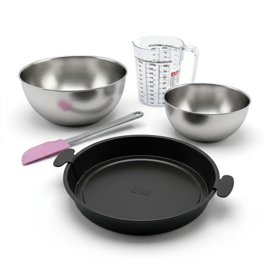 Set de 5 ustensiles de pâtisserie moule à quiche bol à mixer spatule pâtisserie et verre doseur Black metallic Black mettallic Zenker Black mettallic