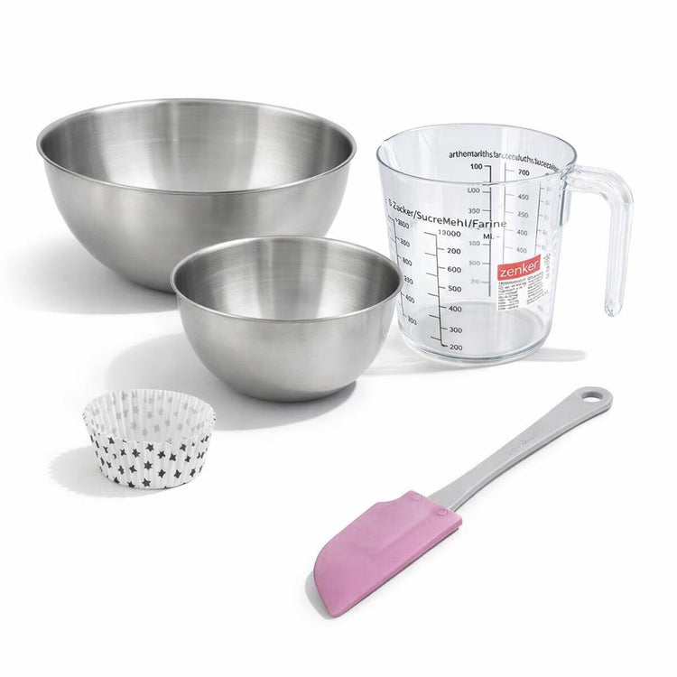 Set pâtisserie avec 50 moules à muffins étoiles en papier, 2 bols à mixer, verre mesureur et spatule Zenker