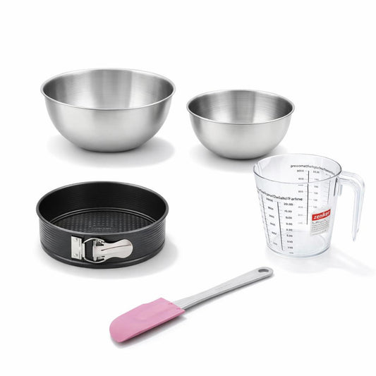 Set de 5 ustensiles de pâtisserie moule à manqué bol spatule et verre doseur Black metallic Black mettallic Zenker Black mettallic