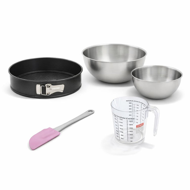 Set de 5 ustensiles de pâtisserie moule à manqué bol à mixer spatule et verre doseur Black metallic Black mettallic Zenker Black mettallic