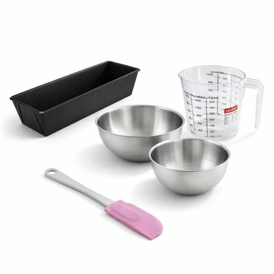 Set de 5 ustensiles de pâtisserie moule à gâteaux bols à mixer spatule en silicone et verre mesureur Black metallic Black mettallic Zenker Black mettallic