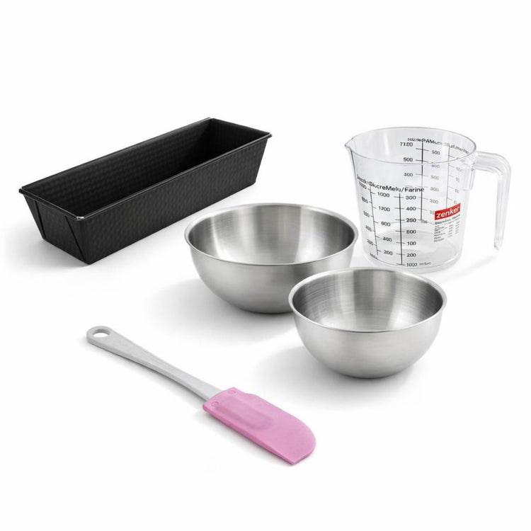 Set de 5 ustensiles de pâtisserie moule à gâteaux bols à mixer spatule en silicone et verre mesureur Black metallic Black mettallic Zenker Black mettallic