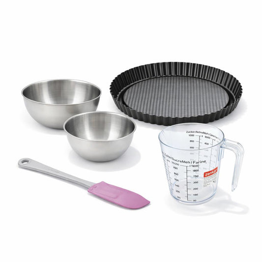 Set de 5 ustensiles de pâtisserie moule à gâteaux 2 bols spatule et verre mesureur Black metallic Black mettallic Zenker Black mettallic