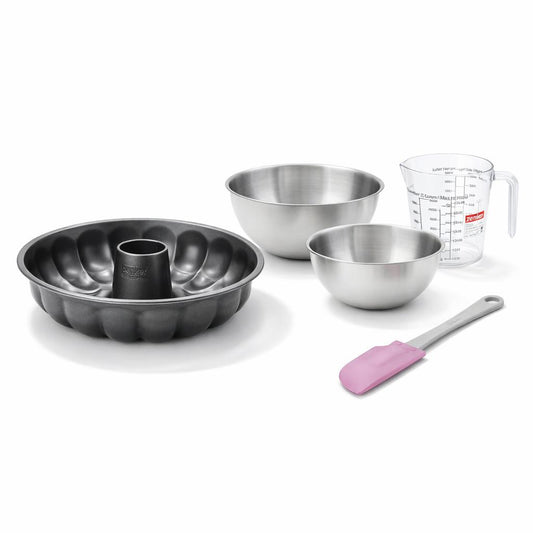Set de 5 ustensiles de pâtisserie moule à gâteaux bol spatule pâtisserie et verre doseur Black metallic Black mettallic Zenker Black mettallic