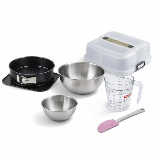 Set de 5 ustensiles de pâtisserie moule à charnière rond bol spatule et verre doseur Zenker Bake Click and Go
