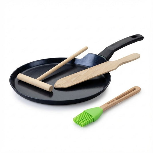 Set de 1 poêle de cuisson 26 cm en aluminium avec 3 ustensiles de cuisine Fackelmann Brandao