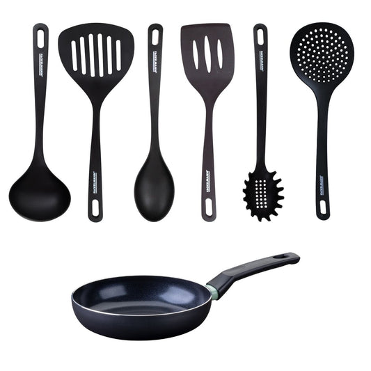 Set poêle antiadhésive céramique 20 cm et 6 ustensiles Fackelmann Brandao