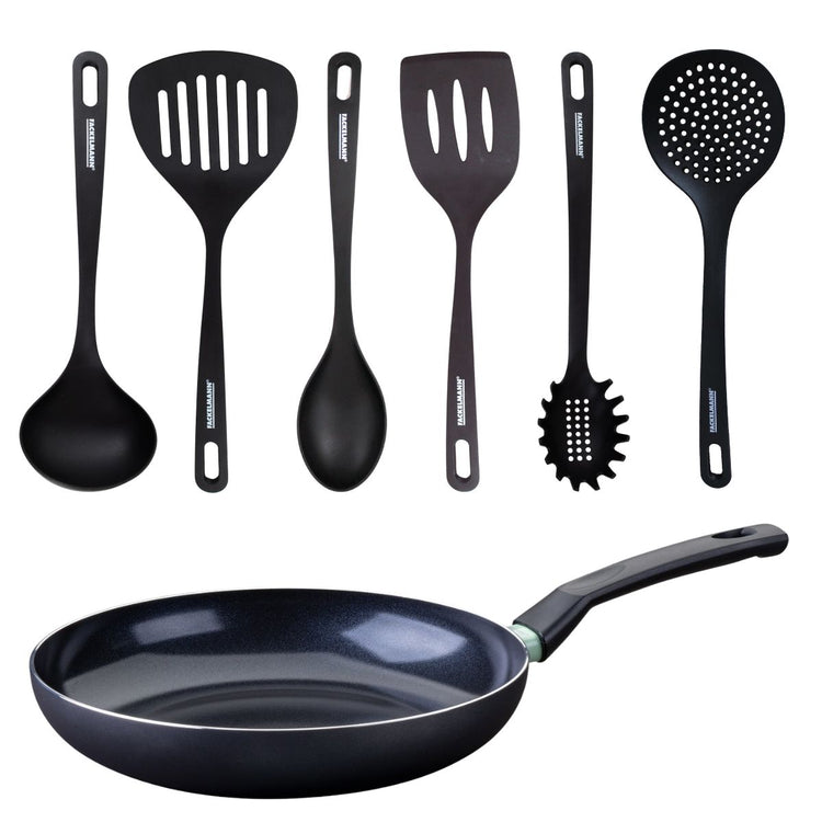 Set poêle antiadhésive céramique 30 cm et 6 ustensiles Fackelmann Brandao