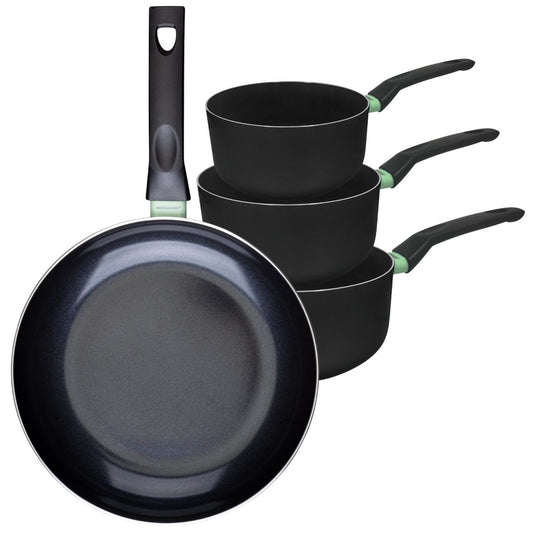 Ensemble de 1 poêle de 30 cm et 3 casseroles 16, 18 et 20 cm Fackelmann Brandao