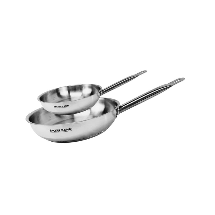 Set de 2 poêles 20 et 28 cm en inox Fackelmann Eterna
