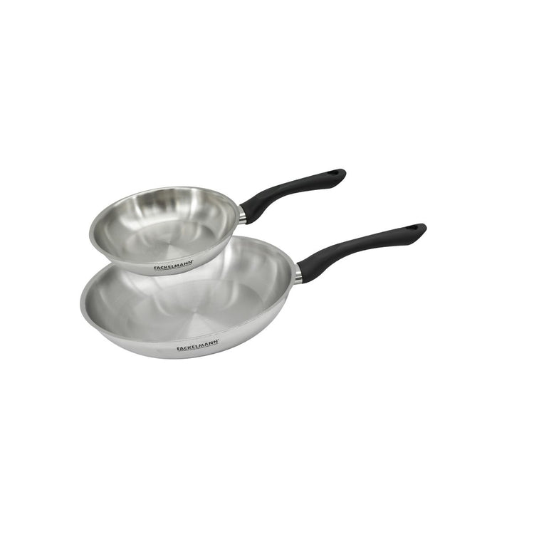 Set 2 poêles 20 et 28 cm en inox Fackelmann Geneva
