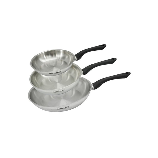 Set 3 poêles 20 24 et 28 cm en inox Fackelmann Geneva