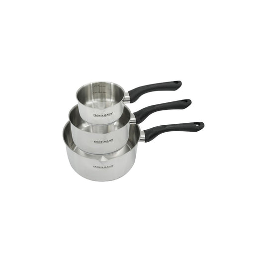 Set 3 casseroles 12 16 et 20 cm en inox Fackelmann Geneva