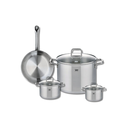 Ensemble de 1 Poêle de cuisson 24 cm et 3 faitouts 12, 14 et 26 cm Elo Profi Citrin
