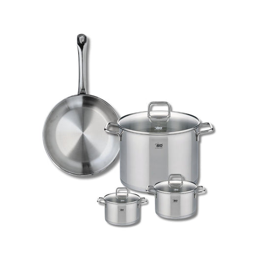 Ensemble de 1 Poêle de cuisson 28 cm et 3 faitouts 12, 14 et 26 cm Elo Profi Citrin