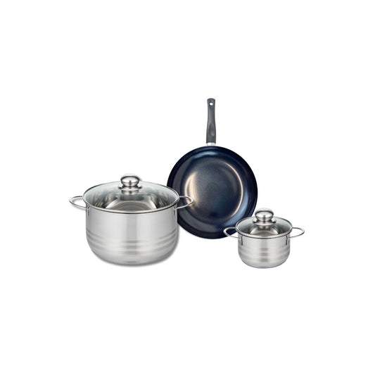 Ensemble de 1 Poêle de cuisson 20 cm et 2 faitouts 12 et 20 cm Elo Prima Brillant