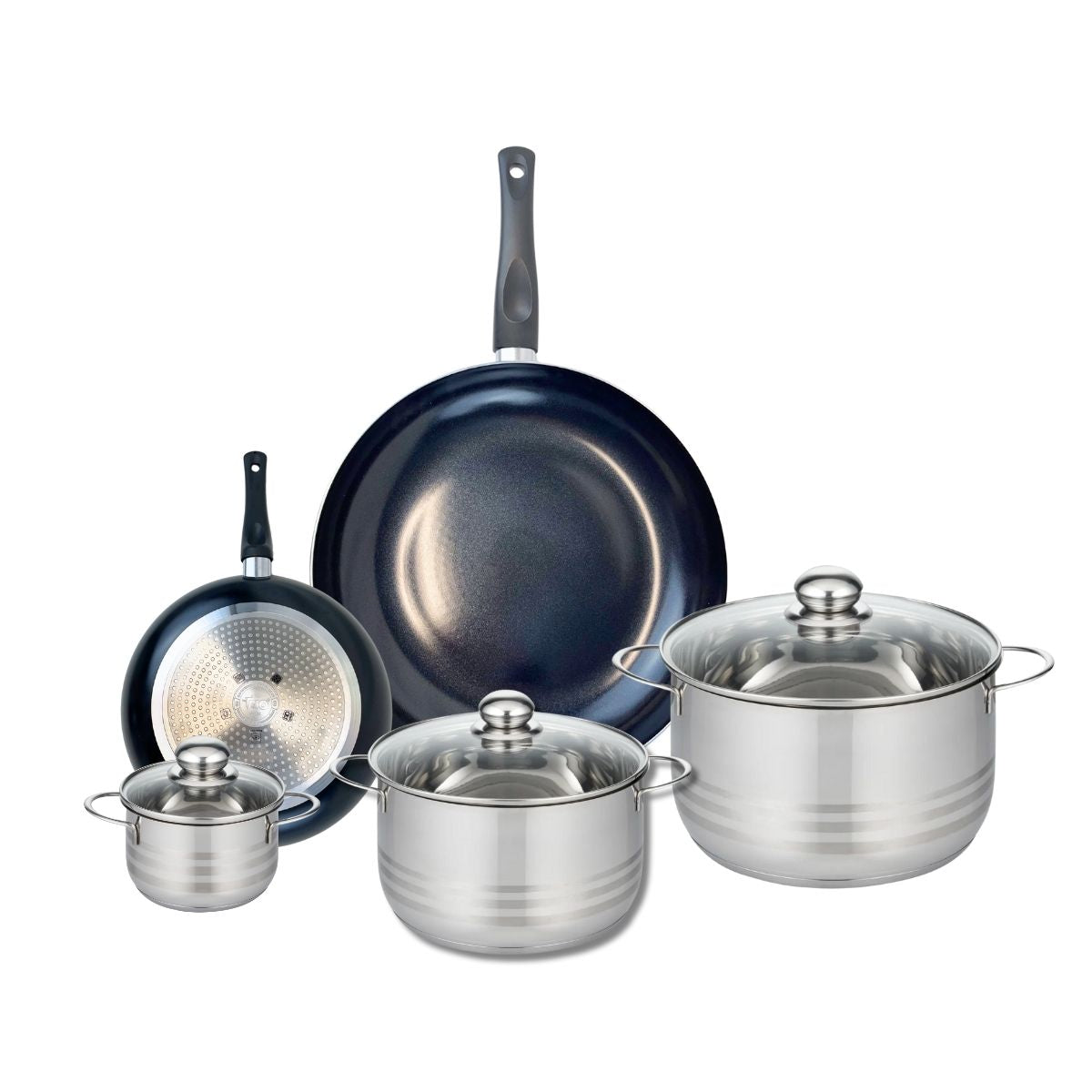 Ensemble 5 Pièces Fackelmann - 2 Poêles Et 3 Casseroles Antiadhésives Céramique, Sans PFAS, Induction