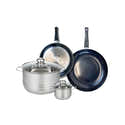 Set Cuisine Fackelmann 6 Pièces Inox 18/8 - 3 Poêles (20-28 Cm) Et 3 Casseroles (12-20 Cm), Induction Compatible - 5