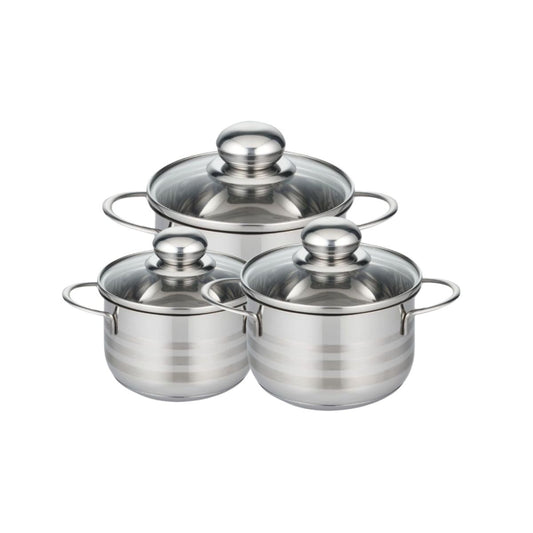 Lot de 3 faitouts 16, 20 et 24 cm en acier inoxydable sans PFAS Elo Brillant