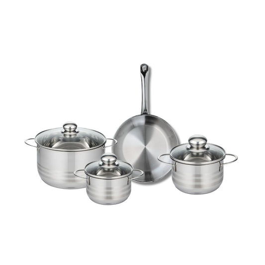 Ensemble de 1 Poêle de cuisson 24 cm et 3 faitouts 14, 16 et 20 cm Elo Profi Brillant