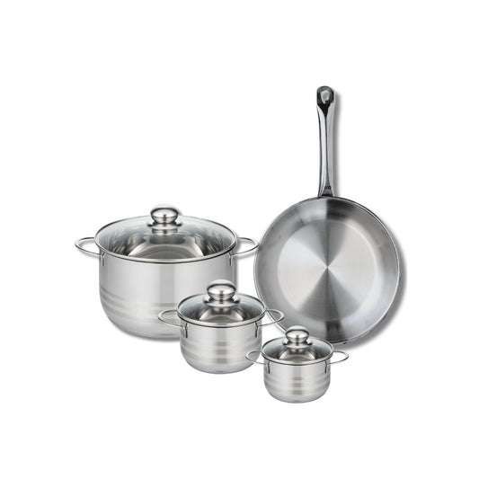 Ensemble de 1 Poêle de cuisson 28 cm et 3 faitouts 12, 14 et 24 cm Elo Profi Brillant