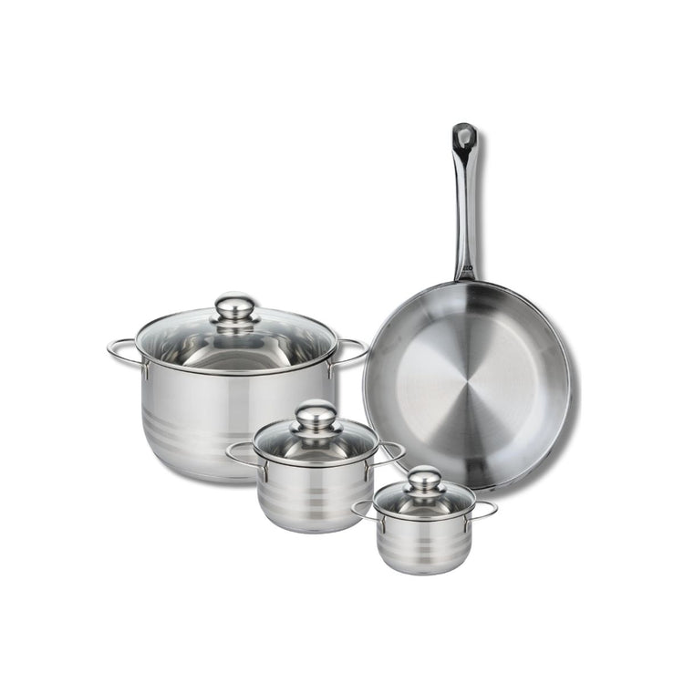 Ensemble de 1 Poêle de cuisson 28 cm et 3 faitouts 12, 14 et 24 cm Elo Profi Brillant